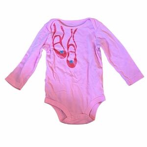 Baby Starters Pink Ballet Slippers Long Sleeve Bodysuit 6–9M